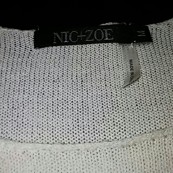 NWOT Nic+Zoe Cotton Blend Color block Sweater Sz M - Picture 6 of 7